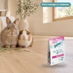 Conejo enano y cobaya junto a Bunny Nature Health ProFIT Complemento Antiestrés para Conejos y Roedores 200 g