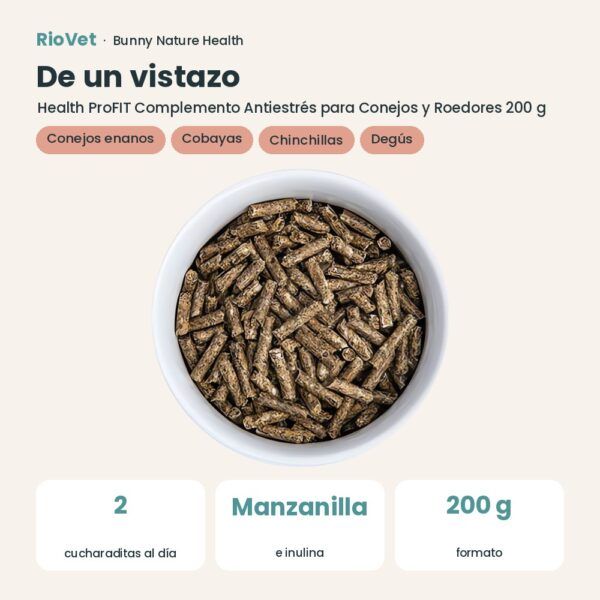 De un vistazo: Bunny Nature Health ProFIT Complemento Antiestrés para Conejos y Roedores 200 g (datos clave)