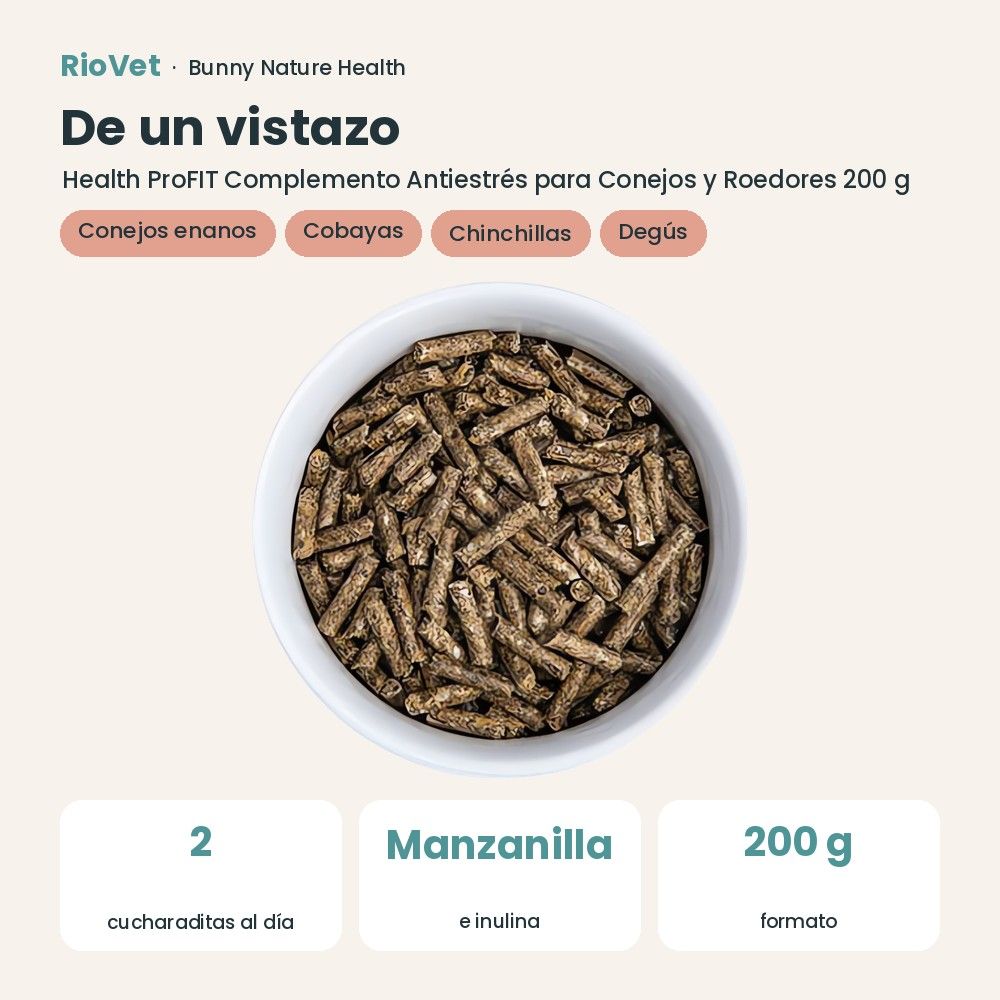 De un vistazo: Bunny Nature Health ProFIT Complemento Antiestrés para Conejos y Roedores 200 g (datos clave)