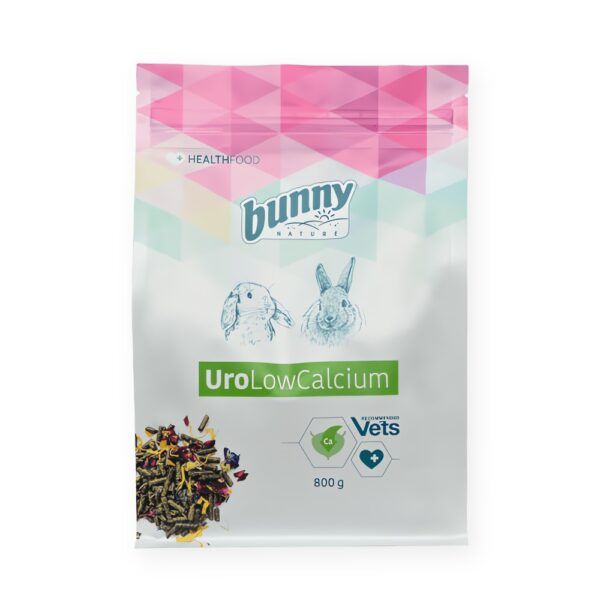 Bunny Nature Health UroLowCalcium Pienso Bajo en Calcio para Conejos Enanos 800 g