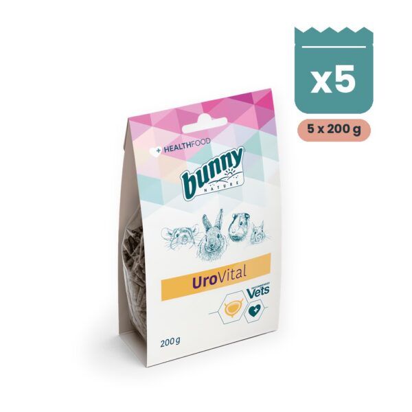 Bunny Nature Health UroVital Complemento Urinario para Conejos y Roedores Pack 5x200 g