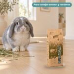 Conejo enano junto a Bunny Nature Heno de Praderas Naturales Protegidas para Conejos y Roedores