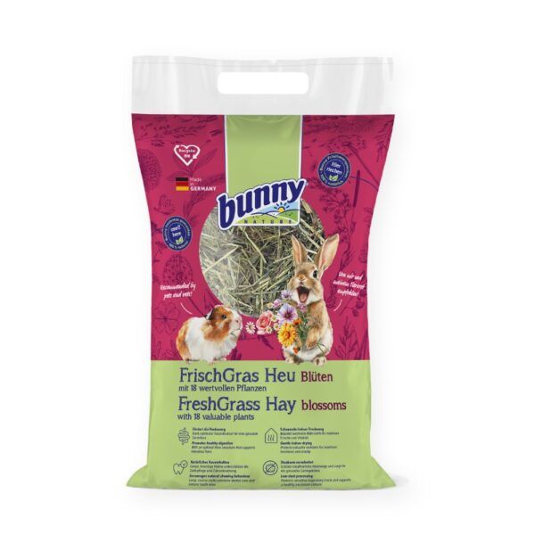 Bunny Nature Heno FreshGrass con Flores para Conejos y Roedores 500 g