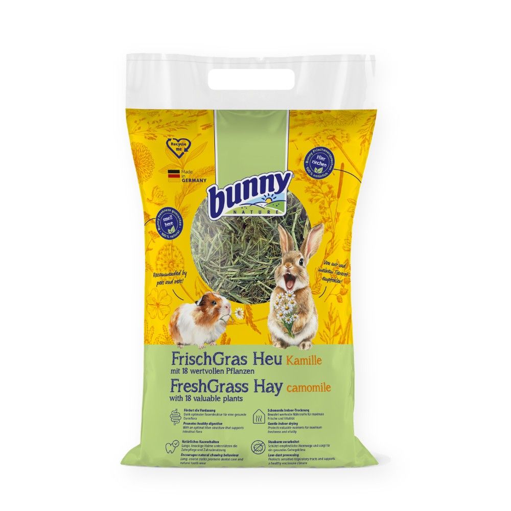Bunny Nature Heno FreshGrass con Manzanilla para Conejos y Roedores 500 g
