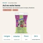 Así es este heno: Bunny Nature Heno FreshGrass con Verduras para Conejos y Roedores 500 g (datos clave)