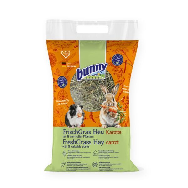 Bunny Nature Heno FreshGrass con Zanahoria para Conejos y Roedores 500 g