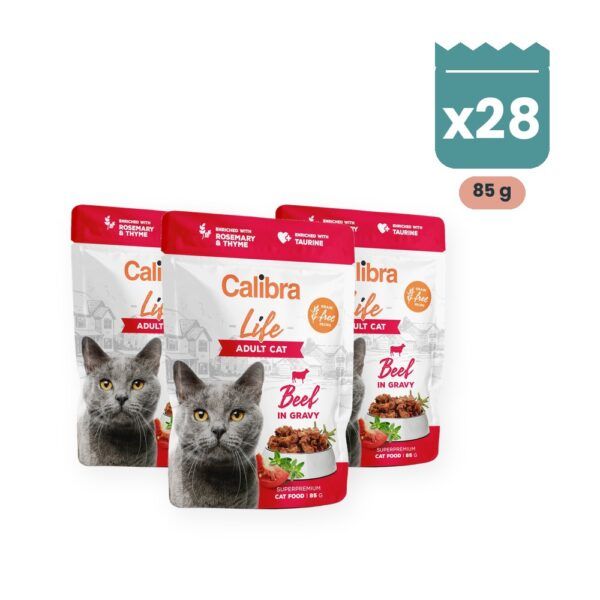 Calibra Cat Life Adult Buey en Salsa para Gatos Pack 28x85 g, imagen principal