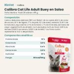 Ficha técnica de Calibra Cat Life Adult Buey en Salsa para Gatos Pack 28x85 g: composición y componentes analíticos
