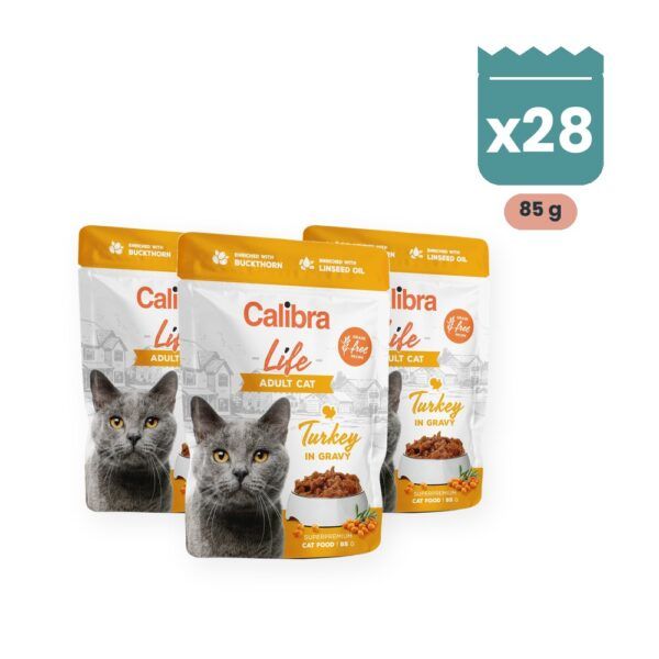 Calibra Cat Life Adult Pavo en Salsa para Gatos Pack 28x85 g, imagen principal