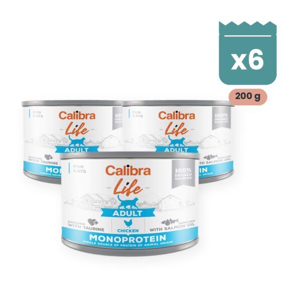 Calibra Cat Life Adult Pollo para Gatos en Lata Pack 6x200 g, imagen principal