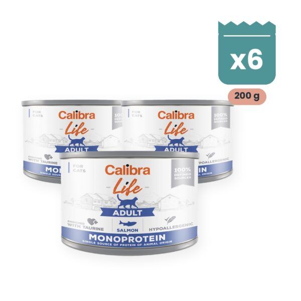 Calibra Cat Life Adult Salmón para Gatos en Lata Pack 6x200 g, imagen principal