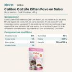 Ficha técnica de Calibra Cat Life Kitten Pavo en Salsa para Gatitos Pack 28x85 g: composición y componentes analíticos