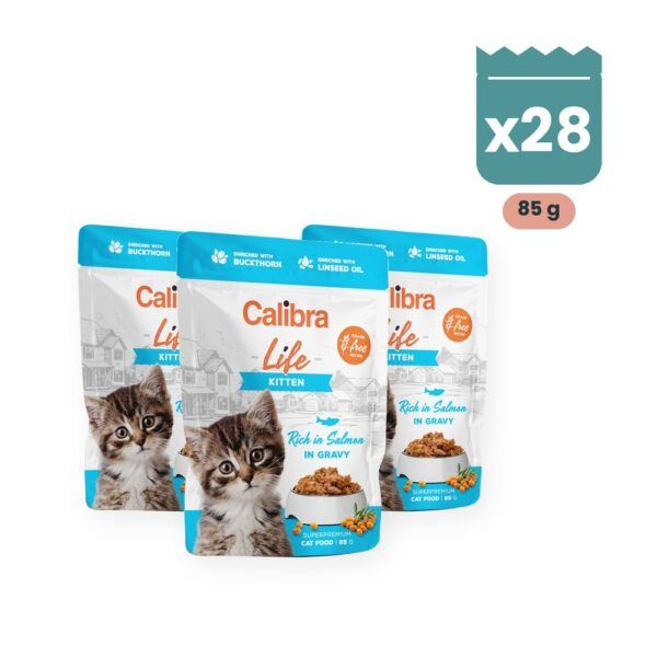 Calibra Cat Life Kitten Salmón en Salsa para Gatitos Pack 28x85 g, imagen principal