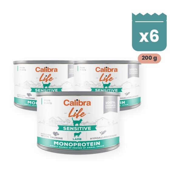 Calibra Cat Life Sensitive Cordero para Gatos en Lata Pack 6x200 g, imagen principal