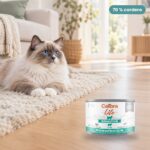 Gato junto a Calibra Cat Life Sensitive Cordero para Gatos en Lata Pack 6x200 g