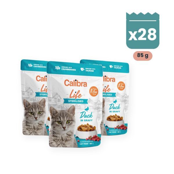 Calibra Cat Life Sterilised Pato en Salsa para Gatos Esterilizados Pack 28x85 g, imagen principal