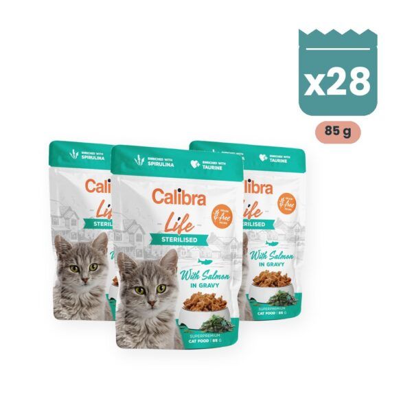 Calibra Cat Life Sterilised Salmón en Salsa para Gatos Esterilizados Pack 28x85 g, imagen principal