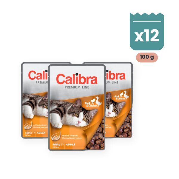 Calibra Cat Premium Adult Pato y Pollo en Salsa para Gatos Pack 12x100 g, imagen principal