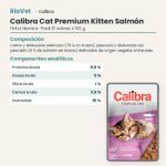 Ficha técnica de Calibra Cat Premium Kitten Salmón en Salsa para Gatitos Pack 12x100 g: composición y componentes analíticos