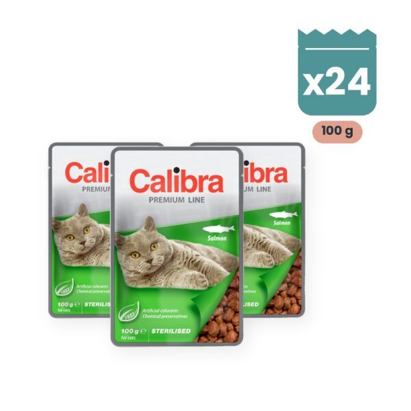 Calibra Cat Premium Sterilised Salmón en Salsa para Gatos Esterilizados Pack 24x100 g, imagen principal