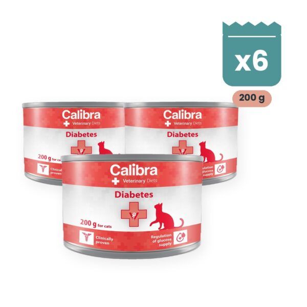 Calibra Dieta Veterinaria Diabetes para Gatos en Lata Pack 6x200 g, imagen principal