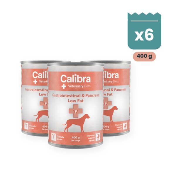 Calibra Dieta Veterinaria Gastrointestinal Low Fat para Perros en Lata Pack 6x400 g, imagen principal