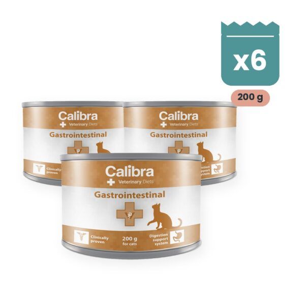 Calibra Dieta Veterinaria Gastrointestinal para Gatos en Lata Pack 6x200 g, imagen principal