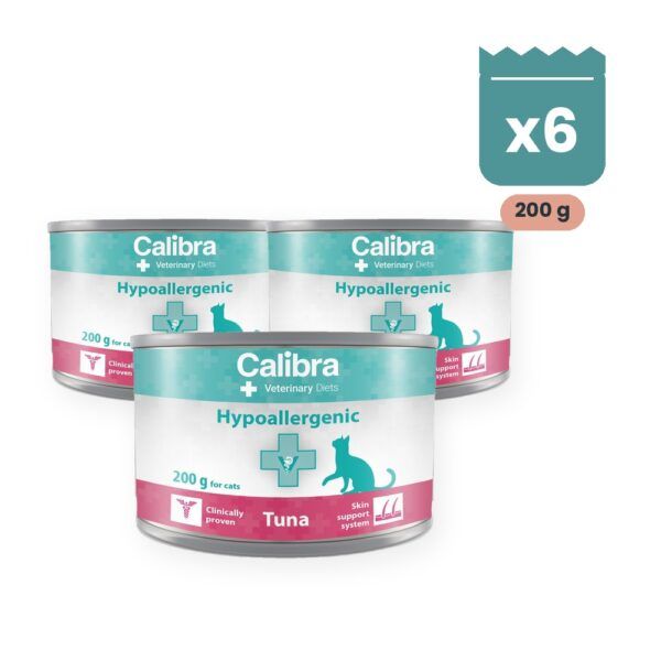 Calibra Dieta Veterinaria Hypoallergenic Atún para Gatos en Lata Pack 6x200 g, imagen principal