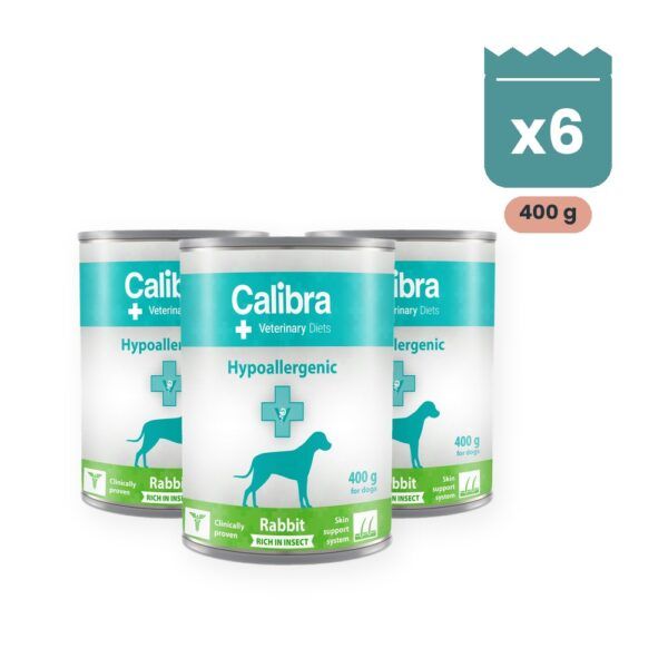 Calibra Dieta Veterinaria Hypoallergenic Conejo e Insectos para Perros en Lata Pack 6x400 g, imagen principal