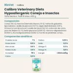 Ficha técnica de Calibra Dieta Veterinaria Hypoallergenic Conejo e Insectos para Perros en Lata Pack 6x400 g: composición y componentes analíticos