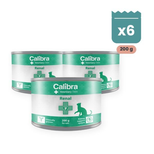 Calibra Dieta Veterinaria Renal para Gatos en Lata Pack 6x200 g, imagen principal