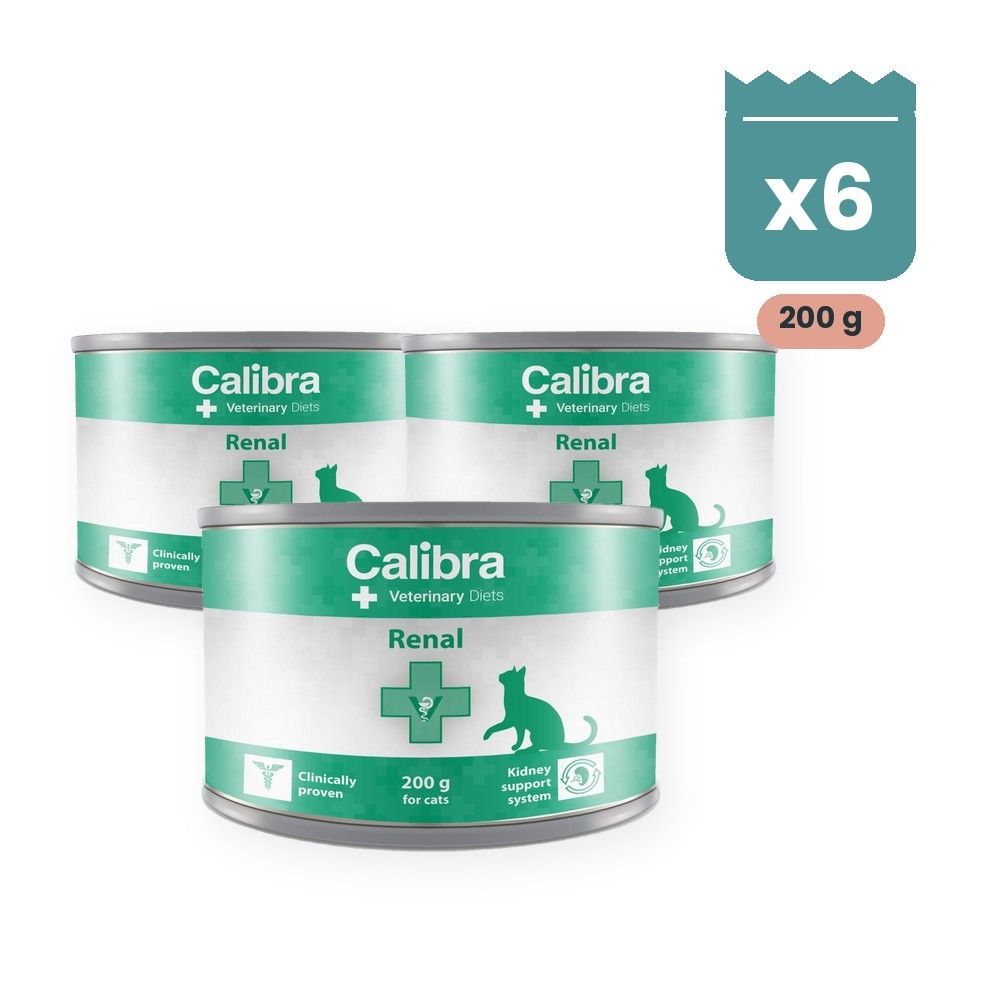 Calibra Dieta Veterinaria Renal para Gatos en Lata Pack 6x200 g Calibra Dieta Veterinaria Renal para Gatos en Lata Pack 6x200 g, imagen principal