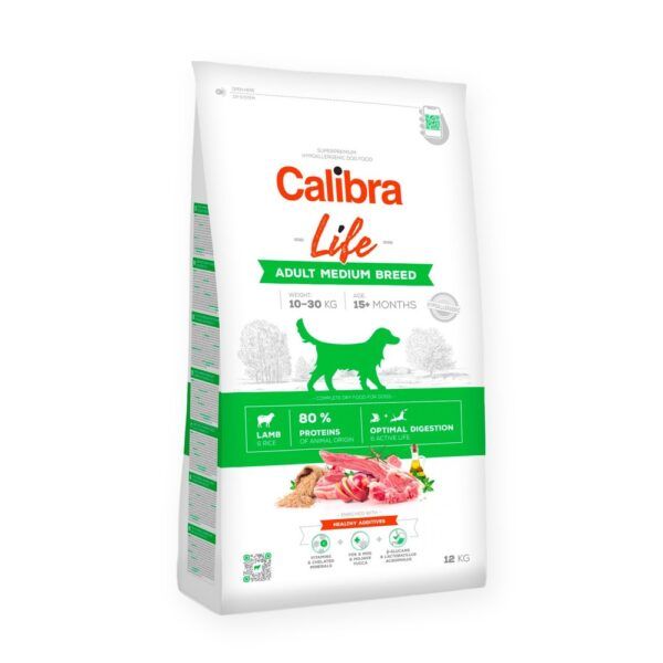 Calibra Dog Life Adult Medium Breed Cordero Pienso para Perros Adultos de Raza Mediana, imagen principal
