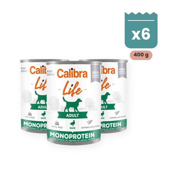 Calibra Dog Life Adult Pato y Arroz para Perros en Lata Pack 6x400 g, imagen principal