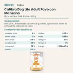 Ficha técnica de Calibra Dog Life Adult Pavo con Manzana para Perros en Lata Pack 6x400 g: composición y componentes analíticos