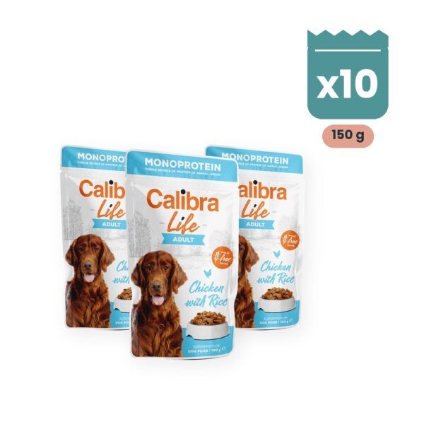 Calibra Dog Life Adult Pollo Comida Húmeda para Perros en Sobre Pack 10x150 g, imagen principal