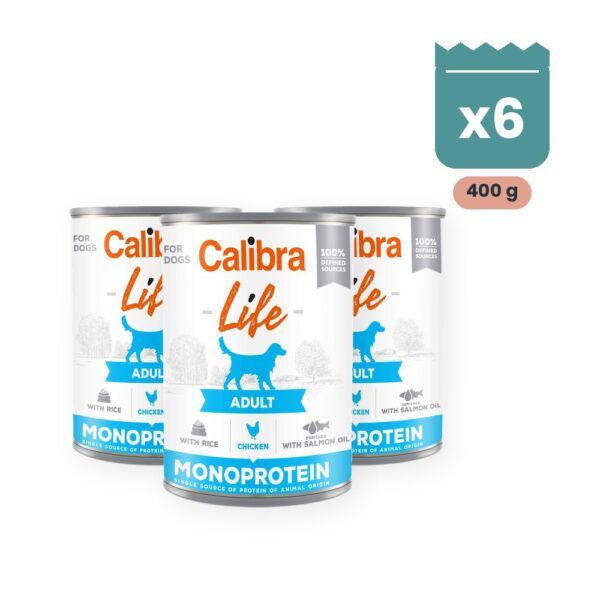 Calibra Dog Life Adult Pollo y Arroz para Perros en Lata Pack 6x400 g, imagen principal