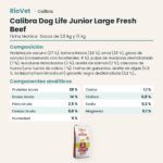 Ficha técnica de Calibra Dog Life Junior Large Ternera Fresca Pienso para Cachorros de Raza Grande: composición y componentes analíticos