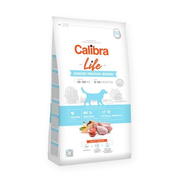 Calibra Dog Life Junior Medium Breed Pollo Pienso para Cachorros de Raza Mediana, imagen principal