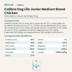 Ficha técnica de Calibra Dog Life Junior Medium Breed Pollo Pienso para Cachorros de Raza Mediana: composición y componentes analíticos