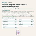 Ficha técnica de Calibra Dog Life Junior Small & Medium Breed Cordero Pienso para Cachorros: composición y componentes analíticos