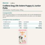 Ficha técnica de Calibra Dog Life Puppy & Junior Pollo Comida Húmeda para Cachorros en Sobre Pack 10x150 g: composición y componentes analíticos