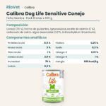 Ficha técnica de Calibra Dog Life Sensitive Conejo para Perros en Lata Pack 6x400 g: composición y componentes analíticos
