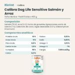 Ficha técnica de Calibra Dog Life Sensitive Salmón y Arroz para Perros en Lata Pack 6x400 g: composición y componentes analíticos