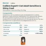Ficha técnica de Calibra Expert+ Adult Sensitive & Shiny Coat Pienso para Gatos con Salmón: composición y componentes analíticos