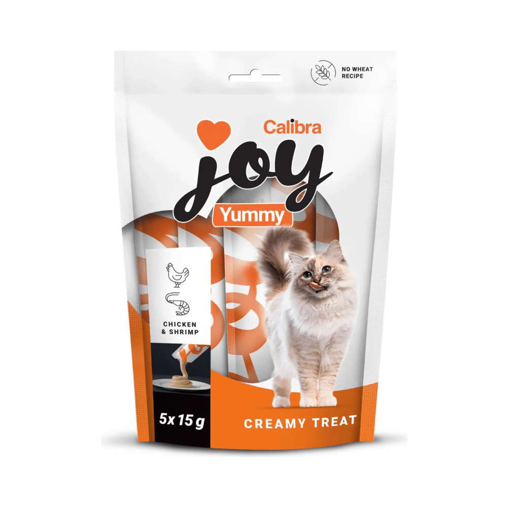 Calibra Joy Cat Yummy Pollo y Gamba 15x75 g Calibra Joy Cat Yummy Pollo y Gamba snacks húmedos para gatos pack ahorro 15x75 g