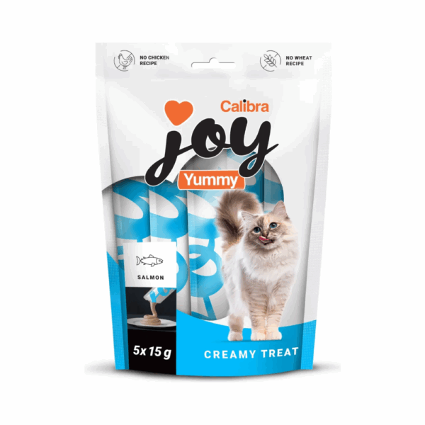 Calibra Joy Cat Yummy Salmón snacks húmedos para gatos pack ahorro 15x75 g