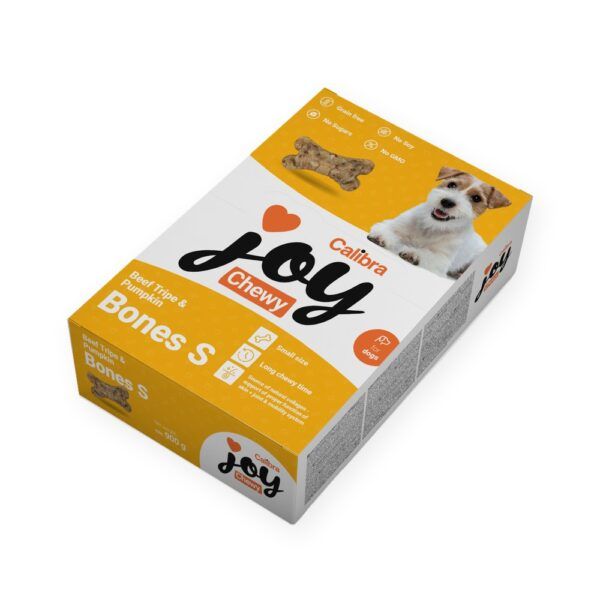 Calibra Joy Chewy Huesos S de Tripa de Vacuno y Calabaza Snack Natural para Perros +40 uds 900 g, imagen principal