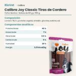Ficha técnica de Calibra Joy Classic Tiras de Cordero Snack para Perros: composición y componentes analíticos