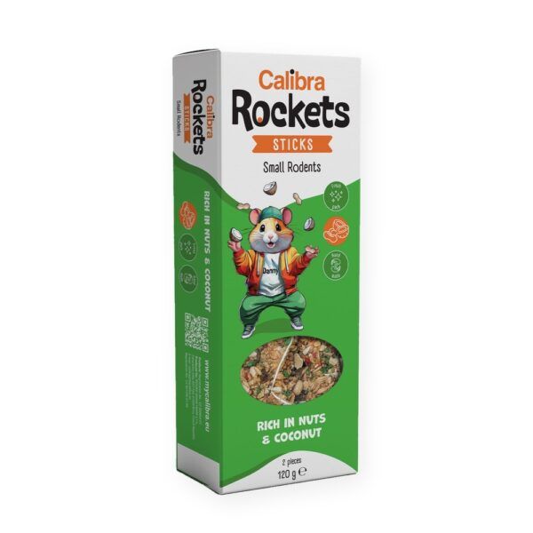 Calibra Rockets Sticks Nueces y Coco Snack para Pequeños Roedores 120 g, imagen principal